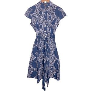 Blue Floral 100% Cotton Dress